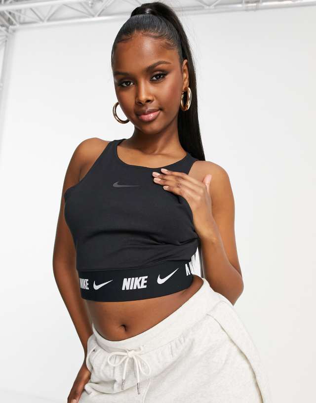 Nike Taping Pack crop tank top in black