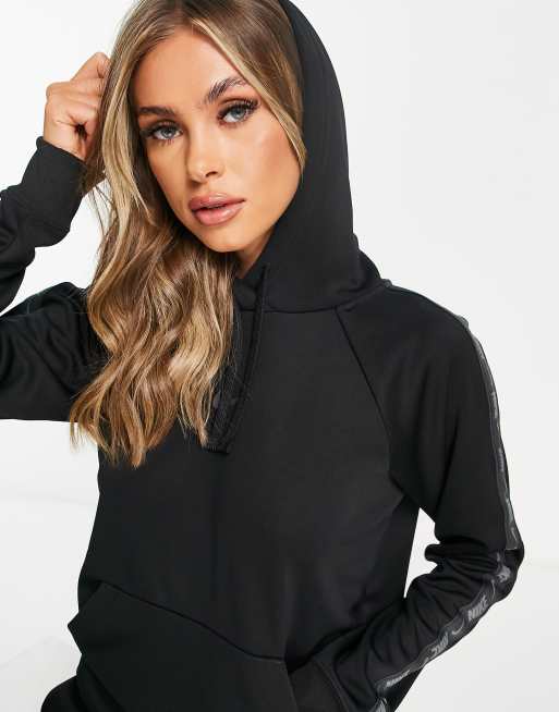 Nike Taping Pack polyknit hoodie in black