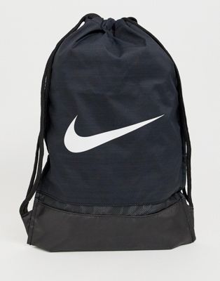 Nike - Tas met trekkoord en swoosh in zwart