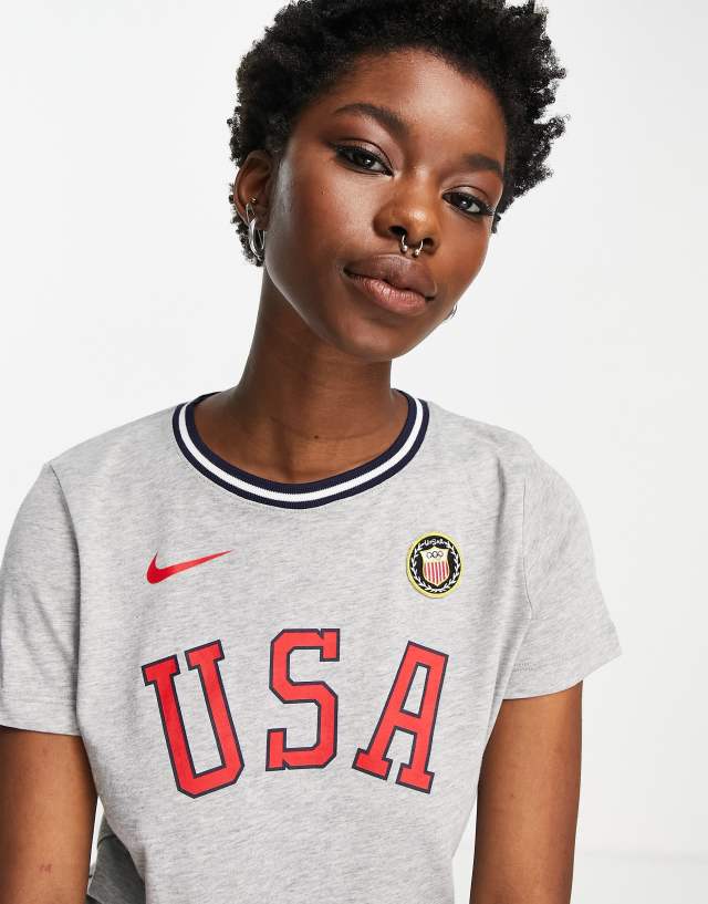 Nike Team USA t-shirt in gray heather