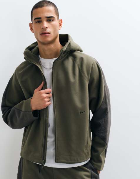 Nike Tech Boreas felpa con cappuccio con zip intera in cachi - view 1