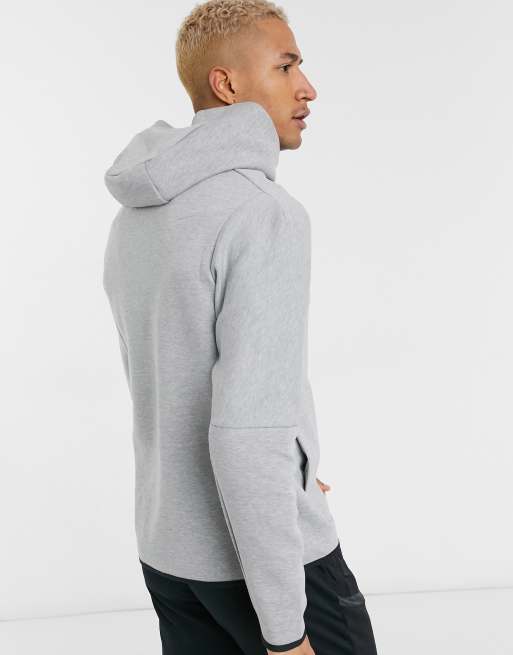 Nike Tech Fleece asymmetric half-zip hoodie in gray