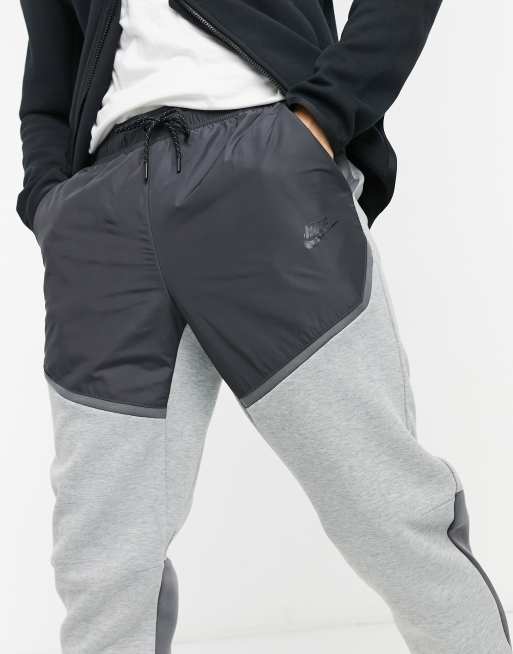 Nike Tech Fleece color block sweatpants in gray S23 ASOS