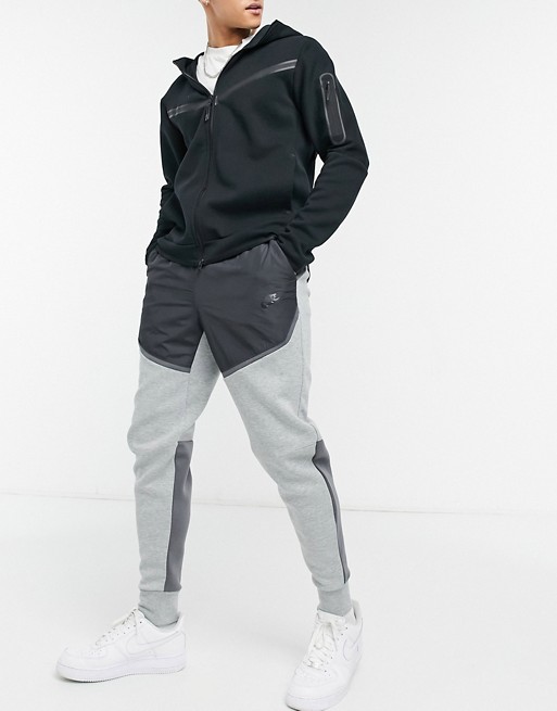 Nike Tech Fleece colourblock joggers in grey