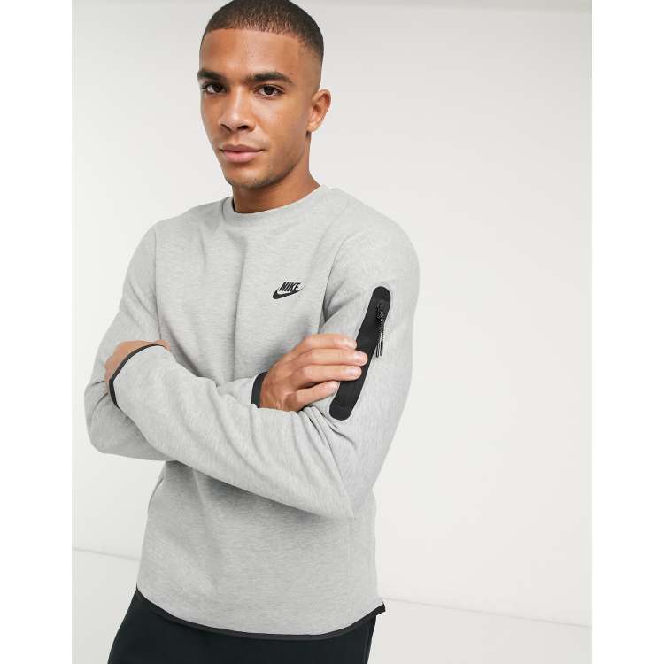 Nike Tech Fleece crew neck sweat in grey ASOS