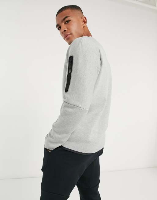 Misterio Tesauro mordaz Nike Tech Fleece crew neck sweatshirt in gray heather | ASOS