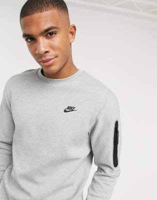 Nike Tech Fleece crew neck sweatshirt in gray heather ASOS