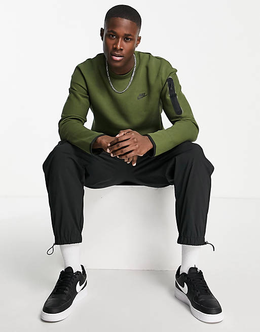 Nike Fleece neck sweatshirt in khaki | ASOS
