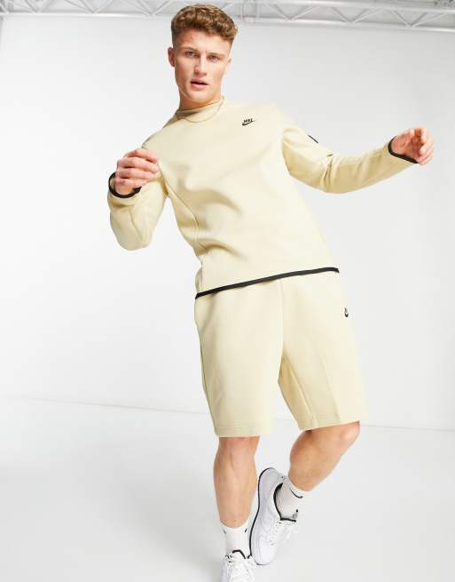 Nike Tech Fleece crew neck sweatshirt in sand