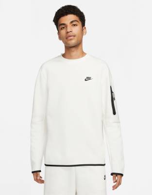 Tech Fleece Crewneck Sweatshirt In Off White neutral