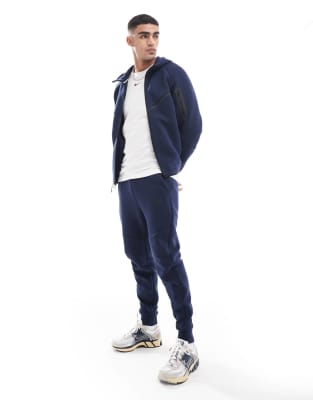 Nike Tech Fleece cuffed sweatpants in navy