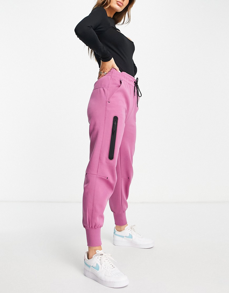Nike Tech Fleece cuffed sweatpants in purple