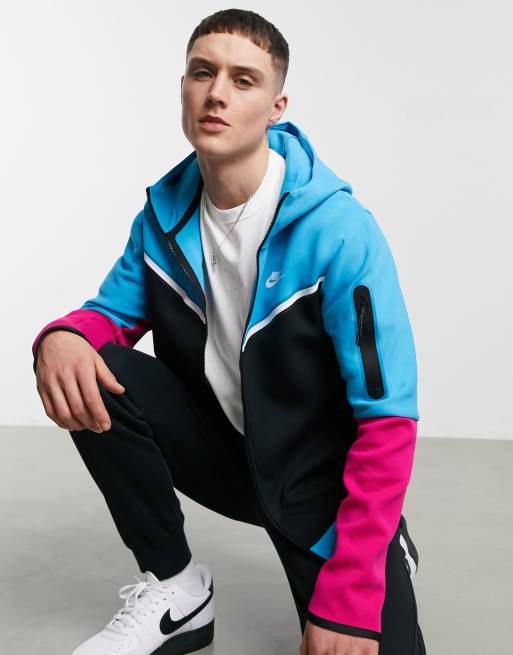 Nike hoodie blue online and pink