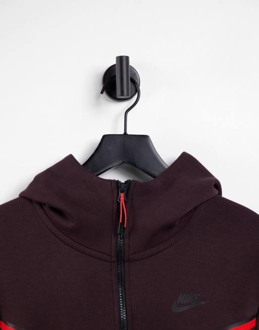 Nieuwe aankomst Land van staatsburgerschap Zakje Nike Tech Fleece full-zip color block hoodie in dark brown/tan | ASOS