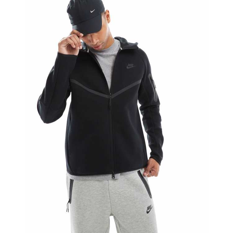 Nike Tech Fleece full zip hoodie in black ASOS