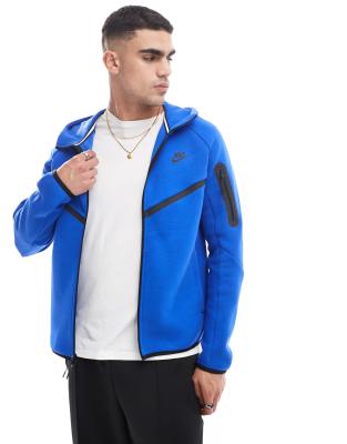 Nike Tech Fleece full zip hoodie in blue φωτογραφία