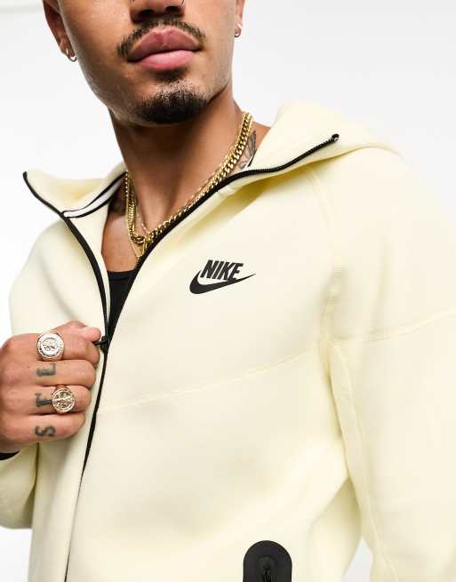 Nike Tech Fleece full-zip hoodie in cream