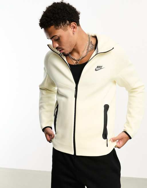 Nike Tech Fleece full zip hoodie in cream ASOS