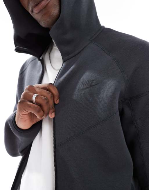 Black and grey nike tech fleece best sale