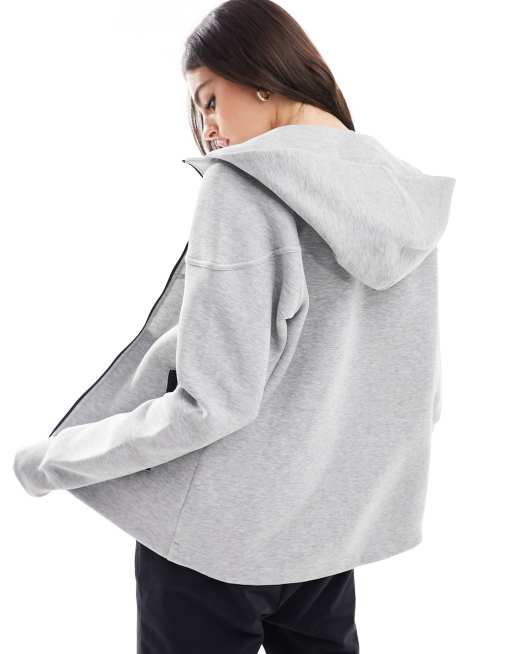 Nike Tech Fleece full zip hoodie in dark heather grey