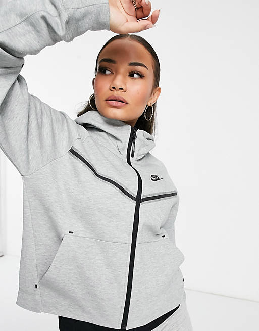 Een evenement Christchurch Disco Nike Tech Fleece full-zip hoodie in gray heather | ASOS