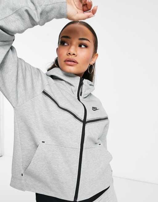 Konijn Schande gewelddadig Nike Tech Fleece full-zip hoodie in gray heather | ASOS