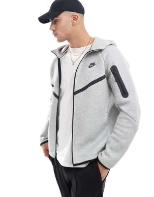 Nike Tech Full Zip Hoodie In Gray
