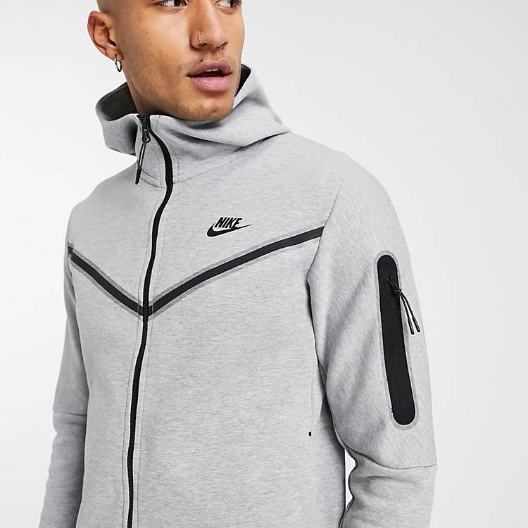 steenkool Larry Belmont Maak het zwaar Nike Tech Fleece full-zip hoodie in grey | ASOS