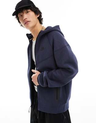 Nike Tech Fleece full zip hoodie in navy-Grey φωτογραφία