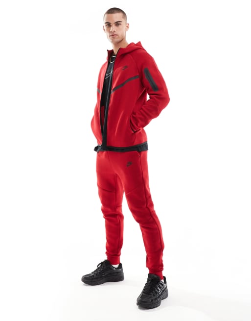 【超希少】 NIKE TECH FLEECE RED SET UP Nike Sportswear Tech Fleece Full Zip Hoodie & Joggers Set