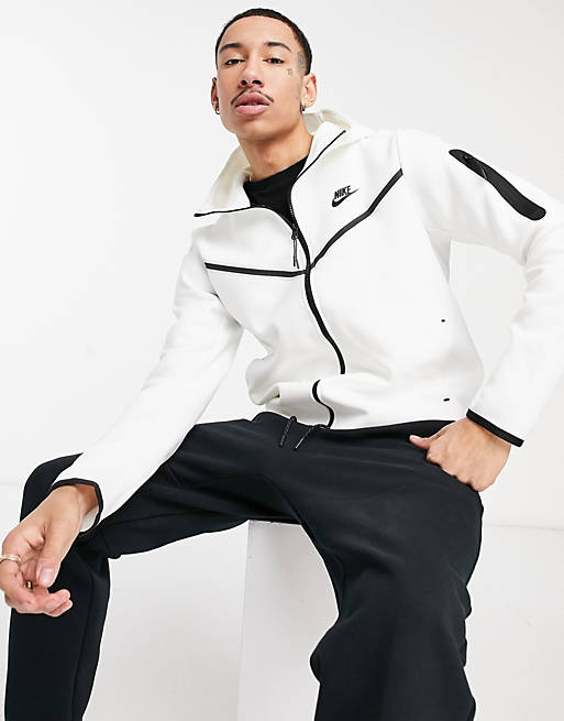 Nike Tech Fleece full-zip hoodie in white | ASOS