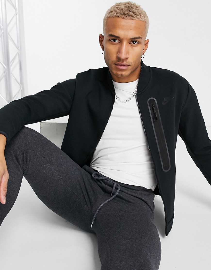 Nike Tech Fleece full-zip sweat bomber jacket in black