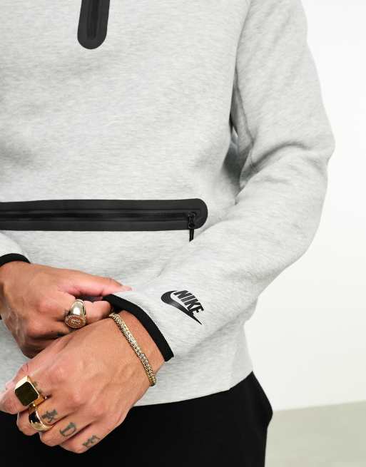 Nike Tech Fleece half zip sweatshirt in gray