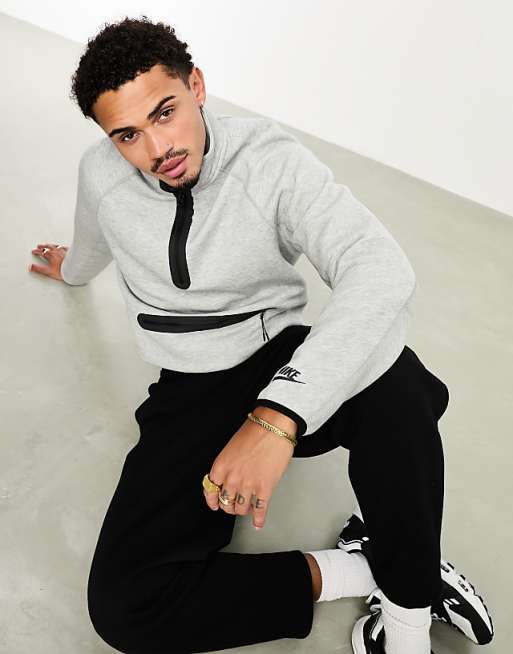 Nike Tech Fleece half zip sweatshirt in gray | ASOS Nike Tech Fleece half zip sweatshirt in gray | ASOS