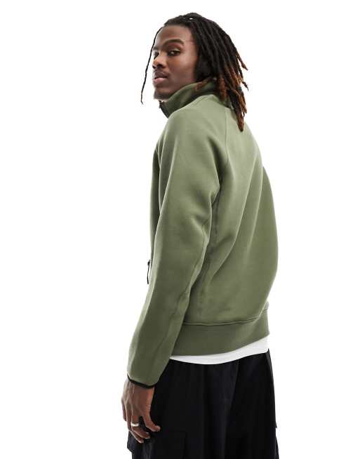 Khaki green nike online half zip