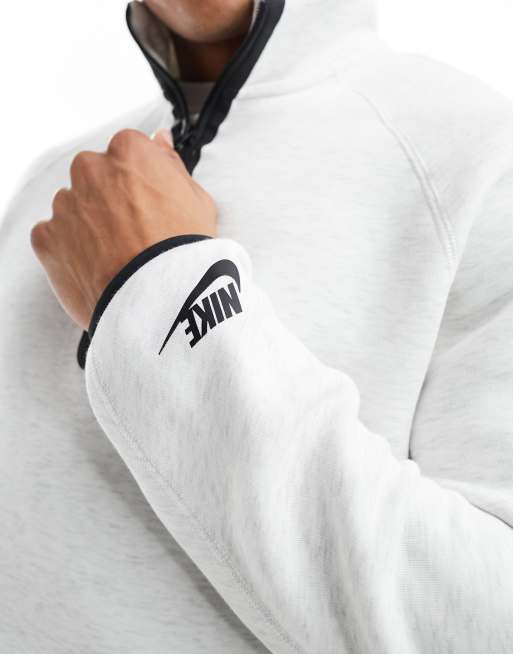 Nike Tech Fleece half zip sweatshirt in white ASOS