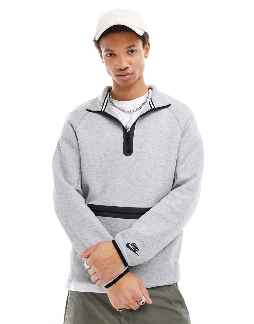 Nike Tech Fleece Half-zip top in grey