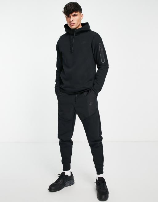 All black nike tech fleece tracksuit new arrivals