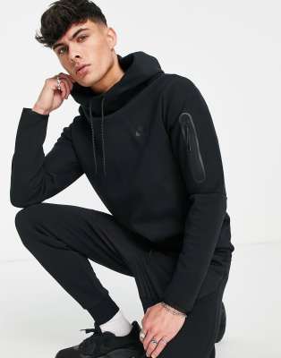 nike tech fleece hoodie black