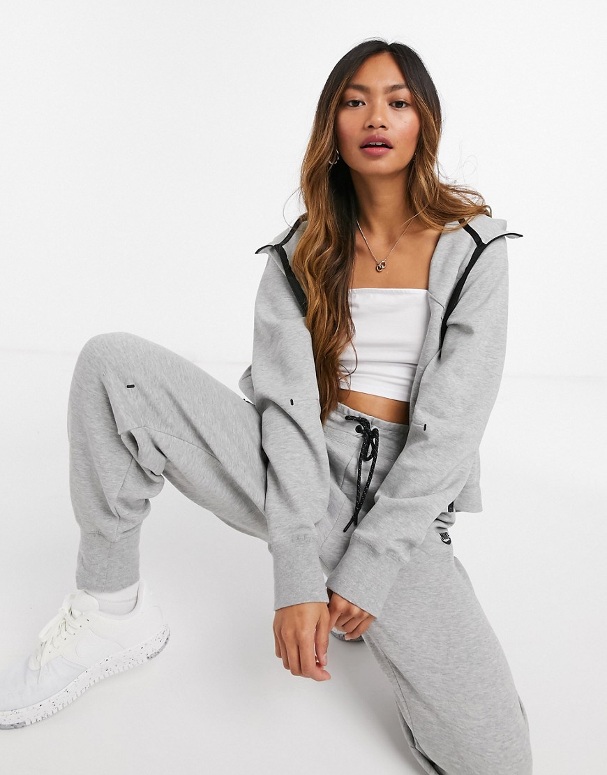 Nike tech fleece hoodie in grey-Black