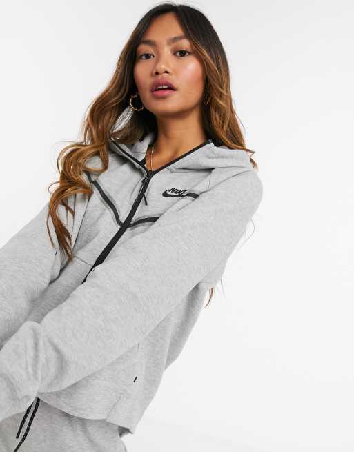 Grey nike tech 2025 fleece hoodie women's