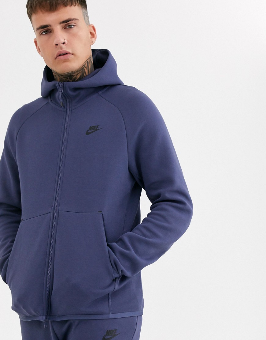 Nike - Tech - Fleece hoodie met rits in paars