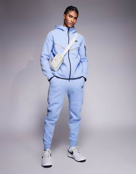 Nike – Tech Fleece – Jasnoniebieska zapinana na zamek bluza z kapturem i odblaskowymi detalami - view 1
