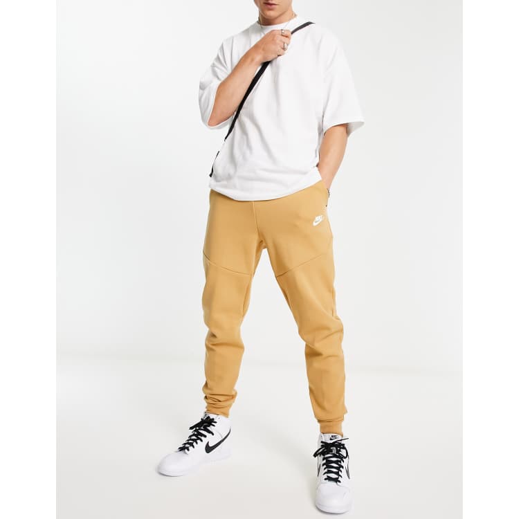 Nike Tech Fleece Joggers Pants Team Gold Beige Black DX0826-783 2XL