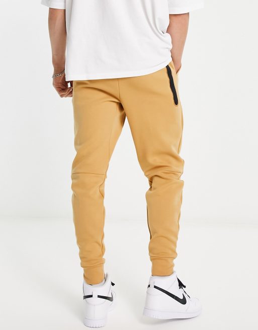 Nike Tech Fleece Joggers Pants Team Gold Beige Black DX0826-783 2XL