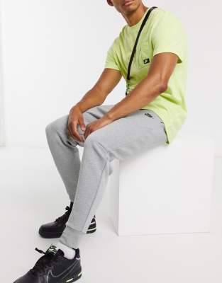 nike contrast stripe cuffed joggers in black