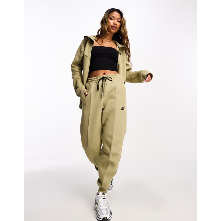 Nike tech fleece jogger olive sales green