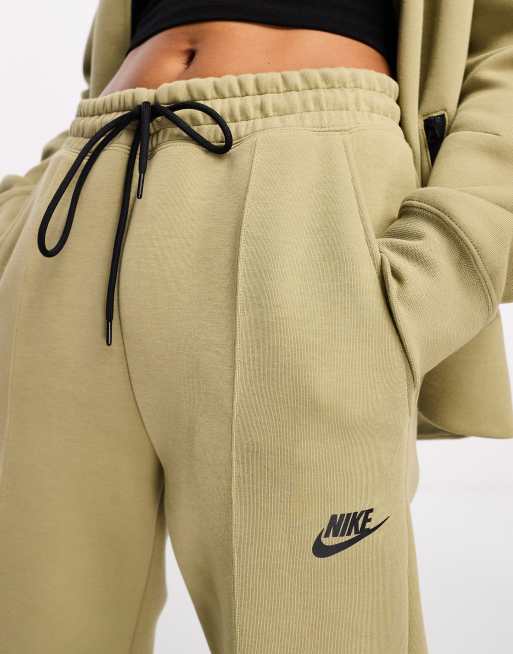 Nike Tech Fleece joggers in neutral olive green