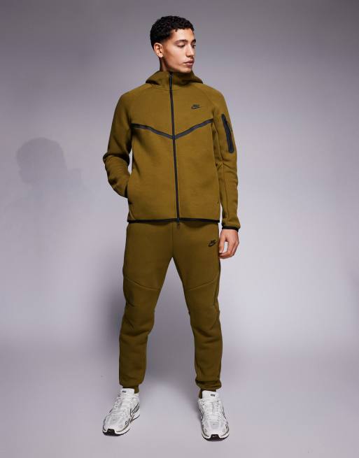 Nike – Tech Fleece – Kakifärgad träningsjacka med dragkedja, 2 av 5