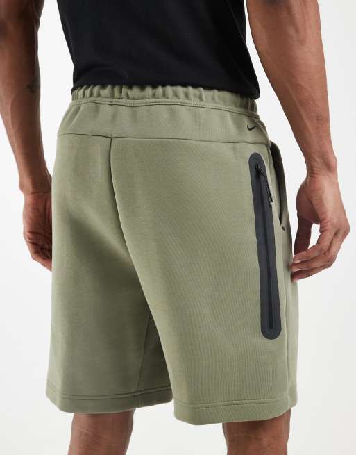 Nike Tech Fleece knit shorts in khaki, 5 of 5
